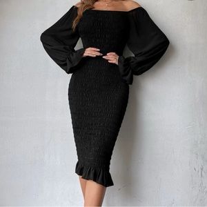 Off Shoulder Sleeve Bodycon Dress